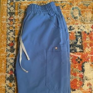 Yola High Waisted FIGS Scrub Pants 7 Pocket Ceil Blue Size…